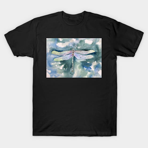 Dragonfly whimsical watercolor painting T-Shirt by Sandraartist